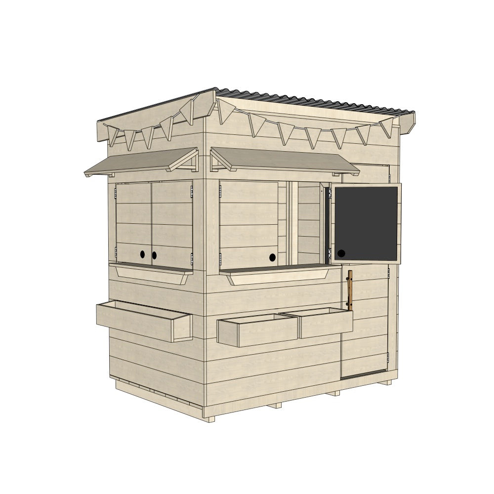 Signature Style: Flat Roof Wooden Cubby House