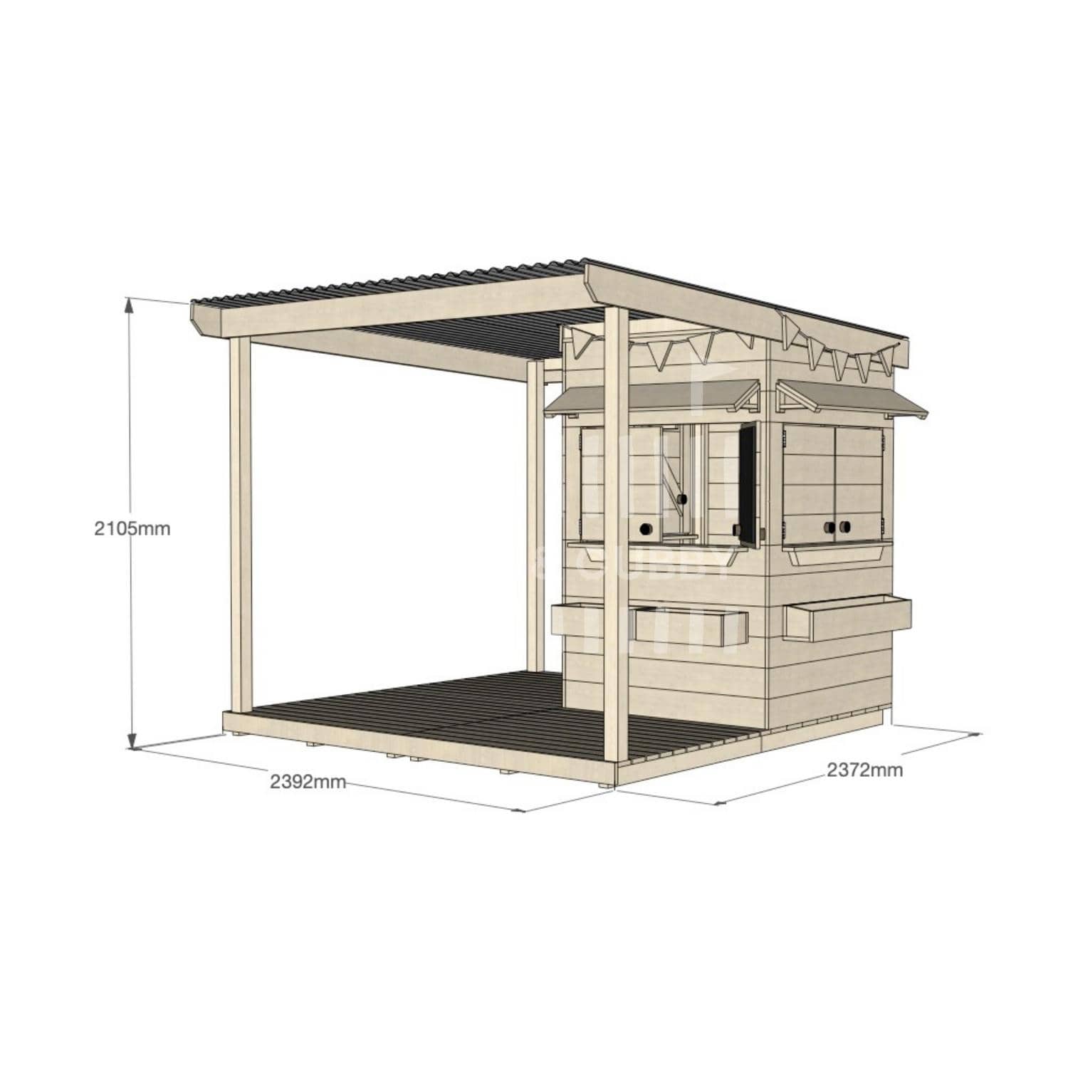 Raw pine extended height house with wraparound verandah for residential backyards little square size with dimensions
