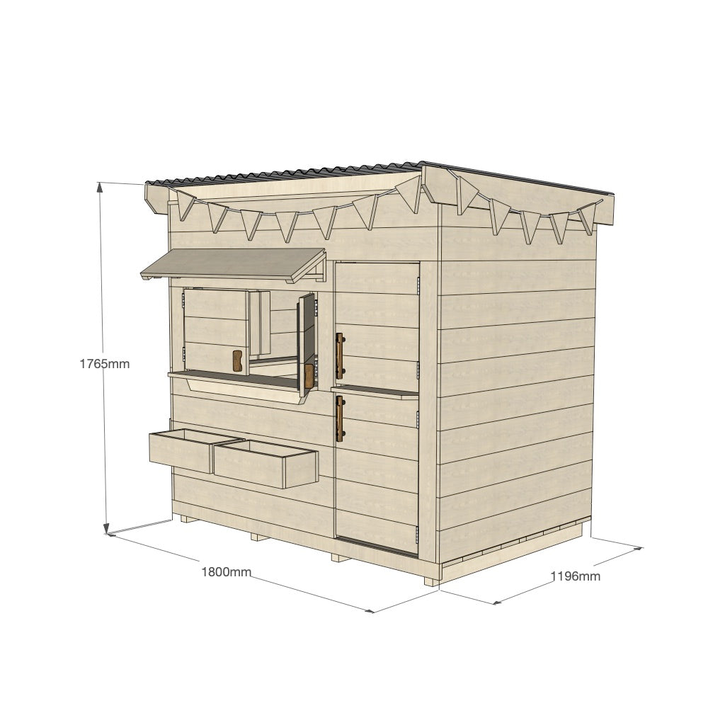 Signature Style: Flat Roof Wooden Cubby House