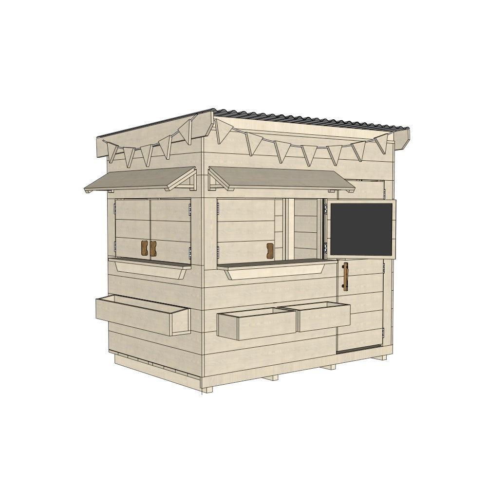 Signature Style: Flat Roof Wooden Cubby House