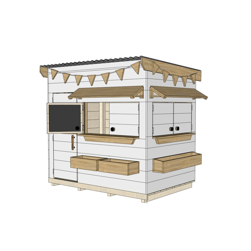 Signature Style: Flat Roof Wooden Cubby House