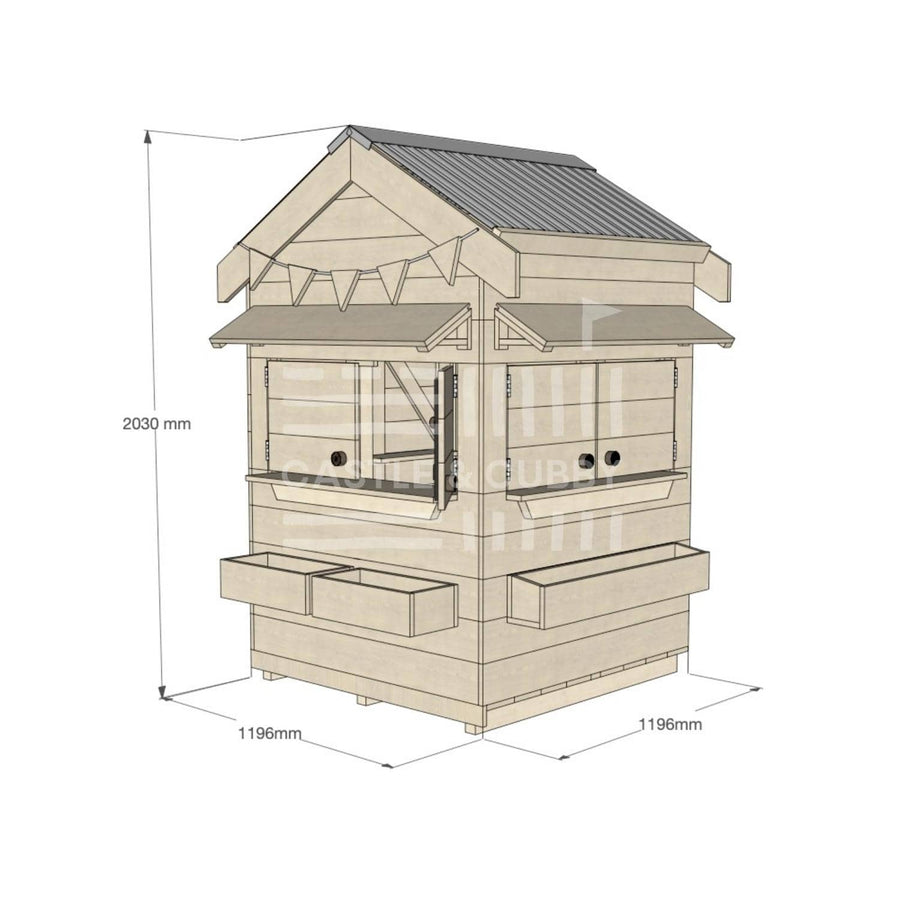 Pitched roof raw wooden cubby house residential and family homes little square dimensions