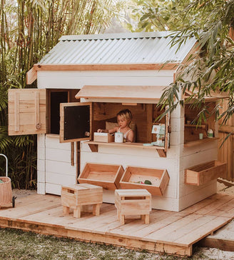 Wooden Cubby Houses for Little Courtyards or Big Backyards – Castle and ...