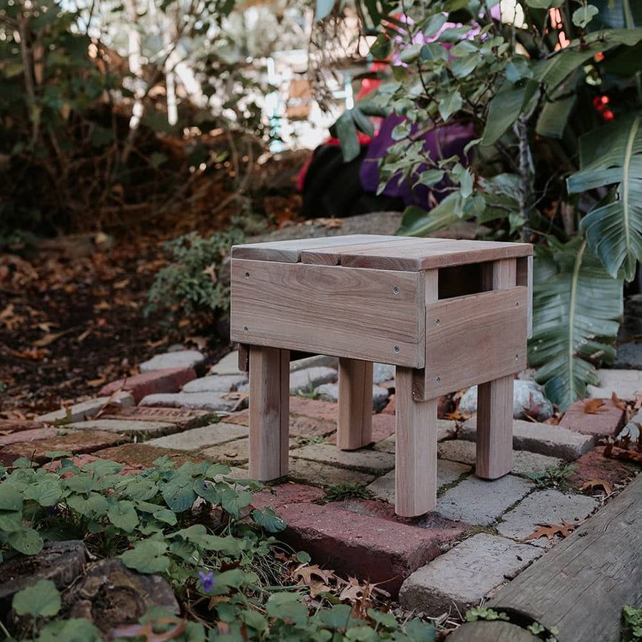 Hardwood outdoor kids stool