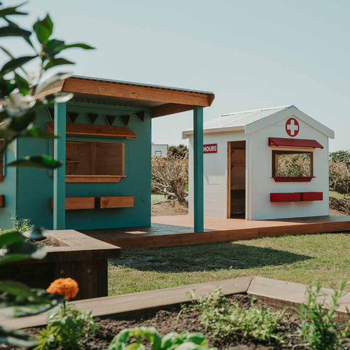 Themed Wooden Cubby Houses for Primary Schools & Early Learning Centres. Made in Australia by Castle & Cubby. 