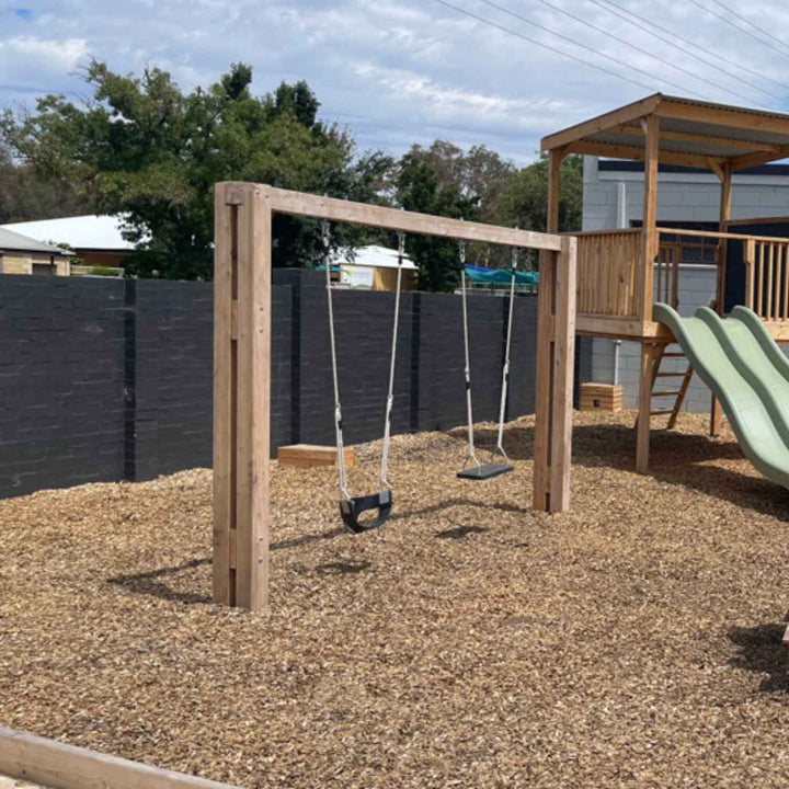Kids Wooden Swing Set with 2 swings