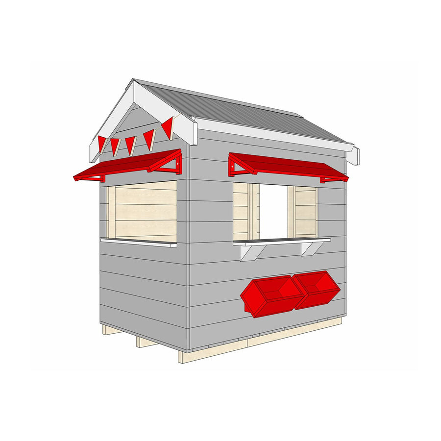 Painted timber vet village cubby house little rectangle size