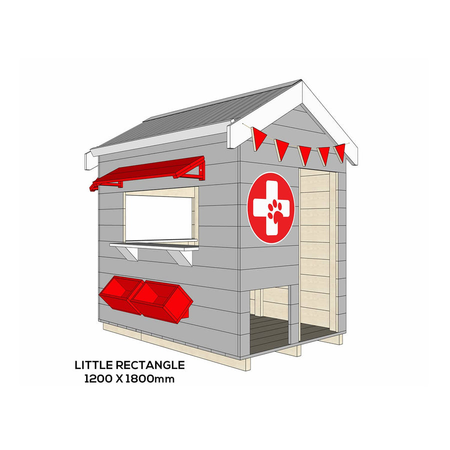Painted wooden vet themed cubby little rectangle size