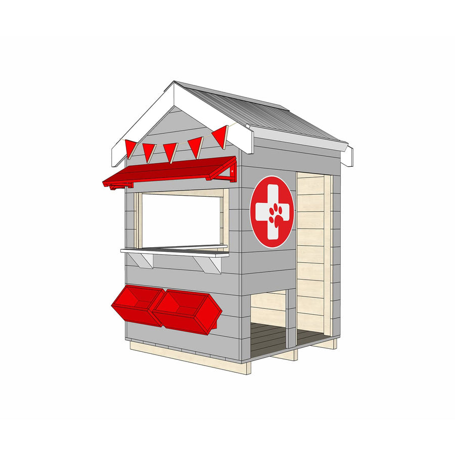 Painted wooden vet themed cubby little square size