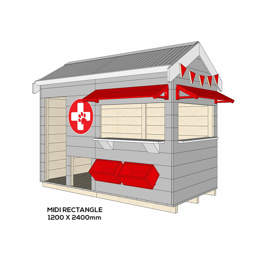 Painted wooden vet themed cubby midi rectangle size