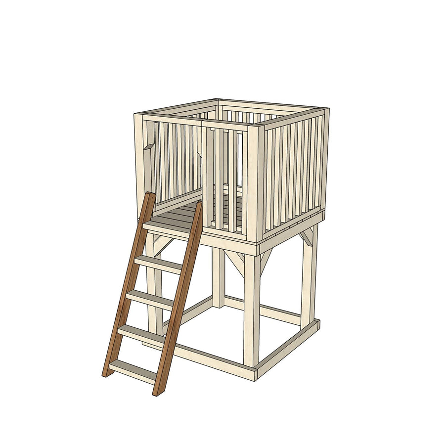 Castle and Cubby Standalone Platform with Ladder
