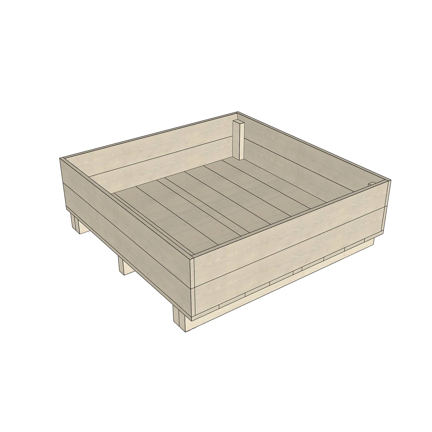 Pine wooden sandpit with cover