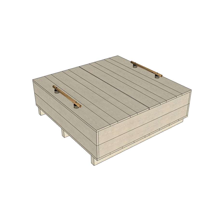 Pine timber sandpit with lid