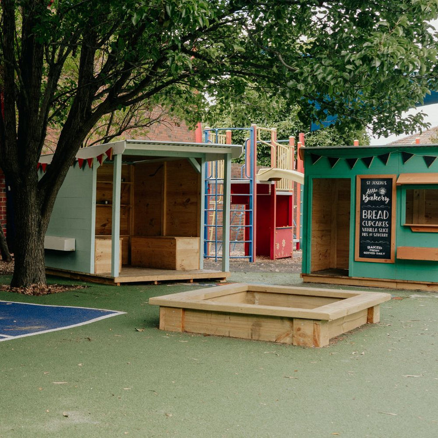 Timber sandpit kits with seating edges. Easy DIY Installation