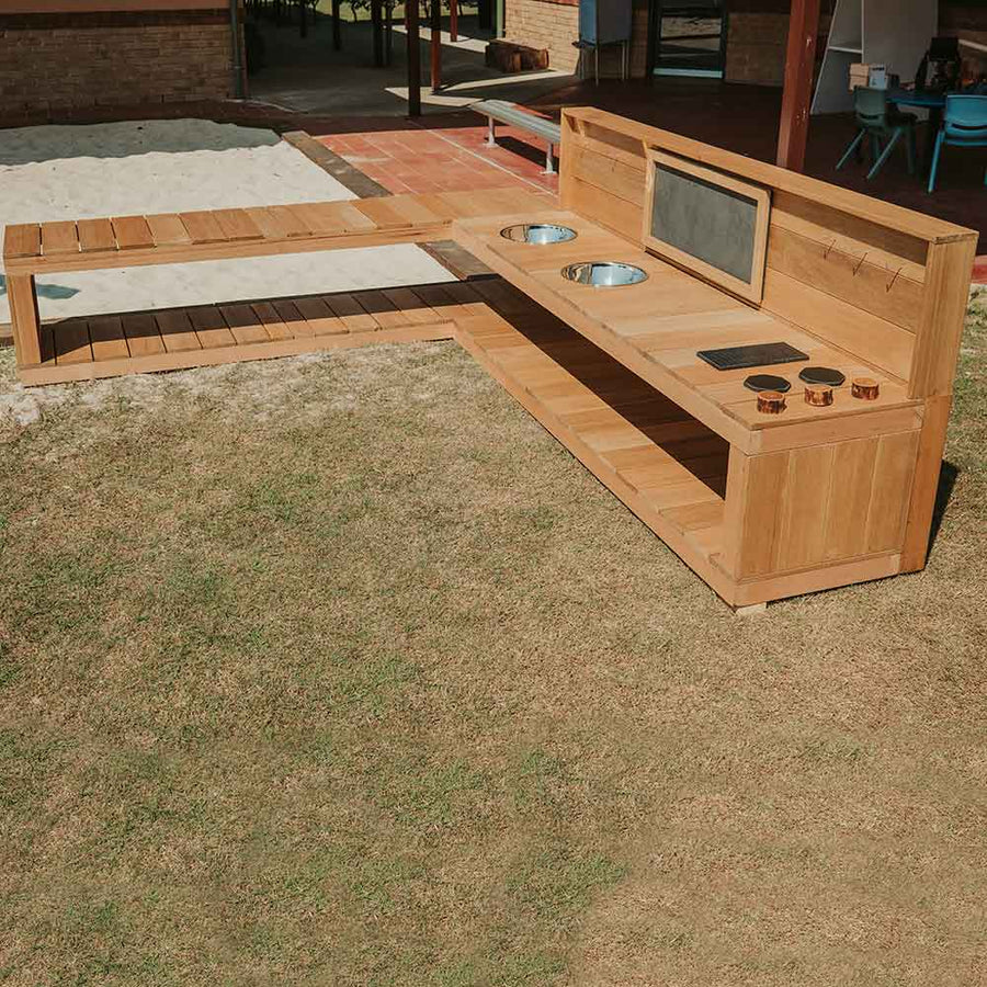 Wooden Mud Kitchen - Built from Australian Hardwood timber suitable for outdoor use