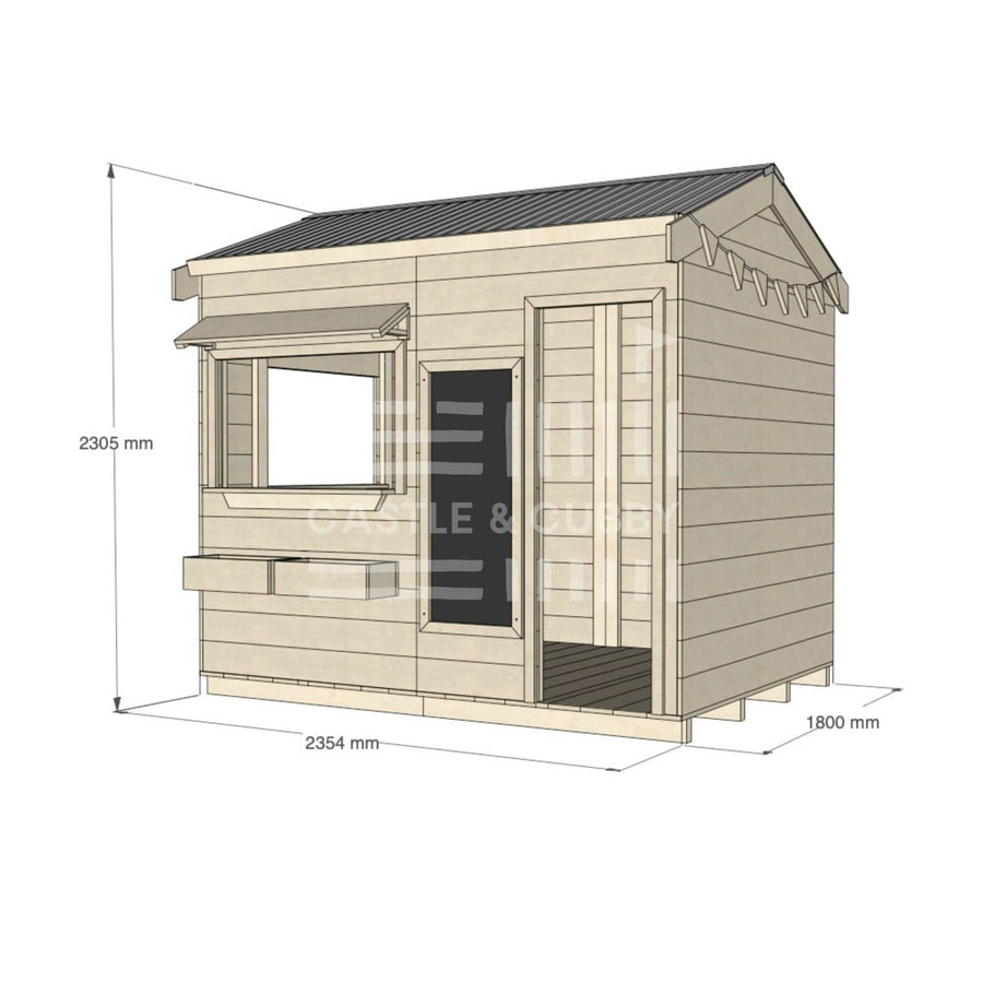 Pitched roof extra height raw wooden cubby house commercial education large rectangle accessories