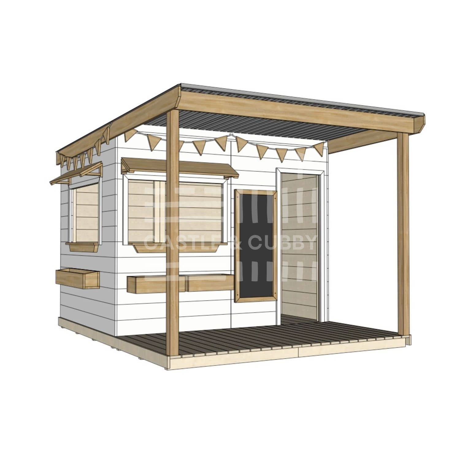 Layout options for large rectangle cubby with front verandah