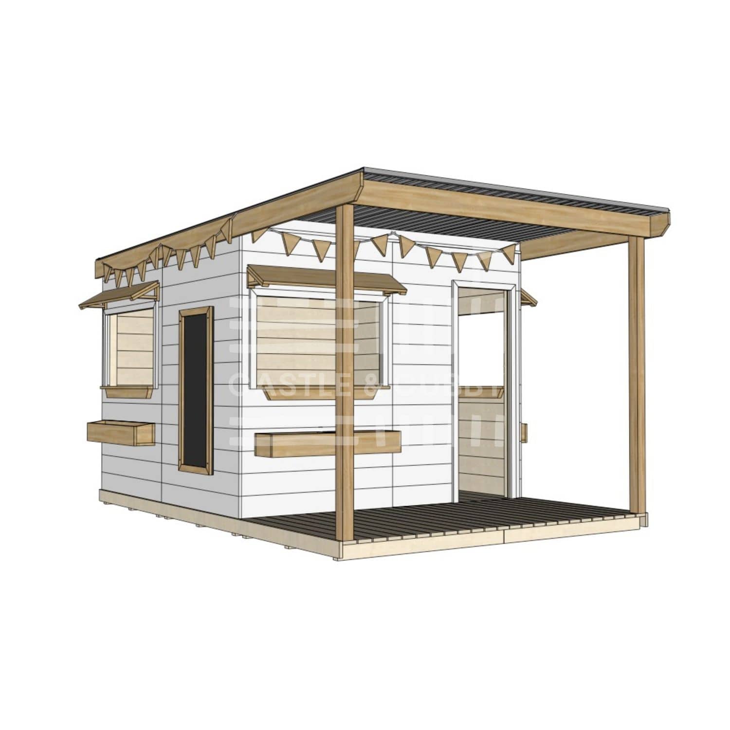 Layout options for large square cubby with front verandah