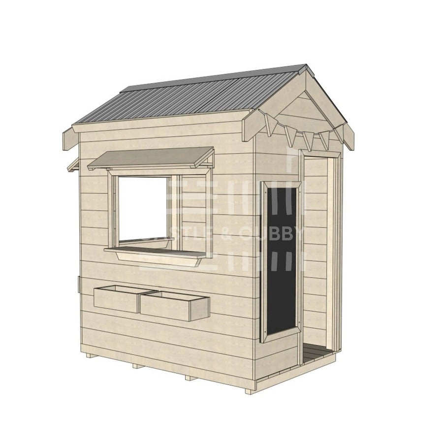 Pitched roof extra height raw wooden cubby house commercial education little rectangle accessories