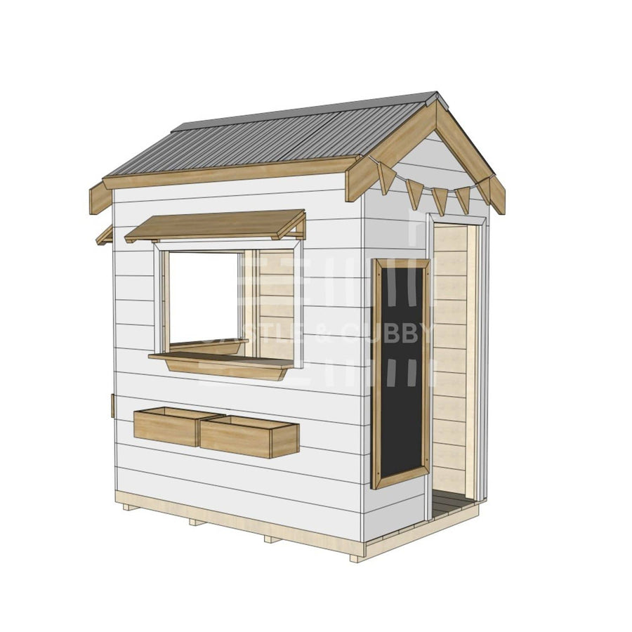 Pitched roof extra height painted wooden cubby house commercial education little rectangle accessories