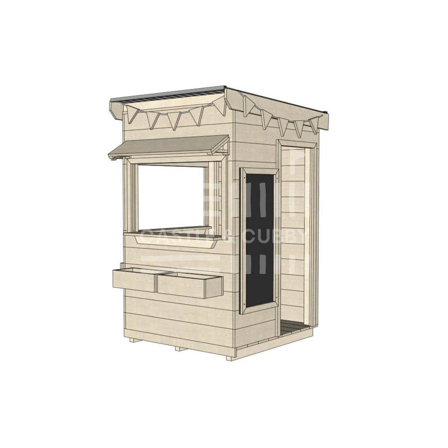 Flat roof raw extra height wooden cubby house commercial education little square