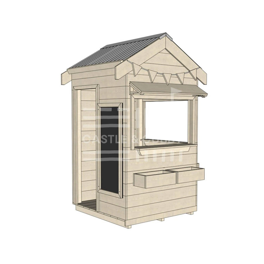 Pitched roof extra height raw wooden cubby house commercial education little square accessories