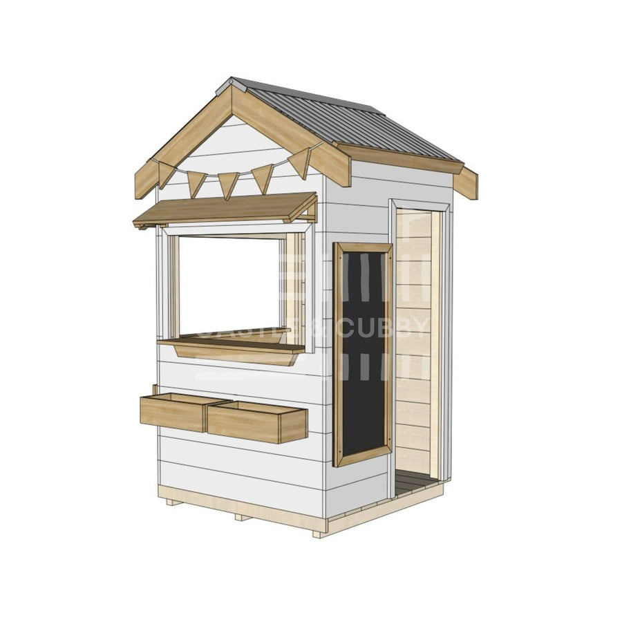 Pitched roof extra height painted wooden cubby house commercial education little square accessories
