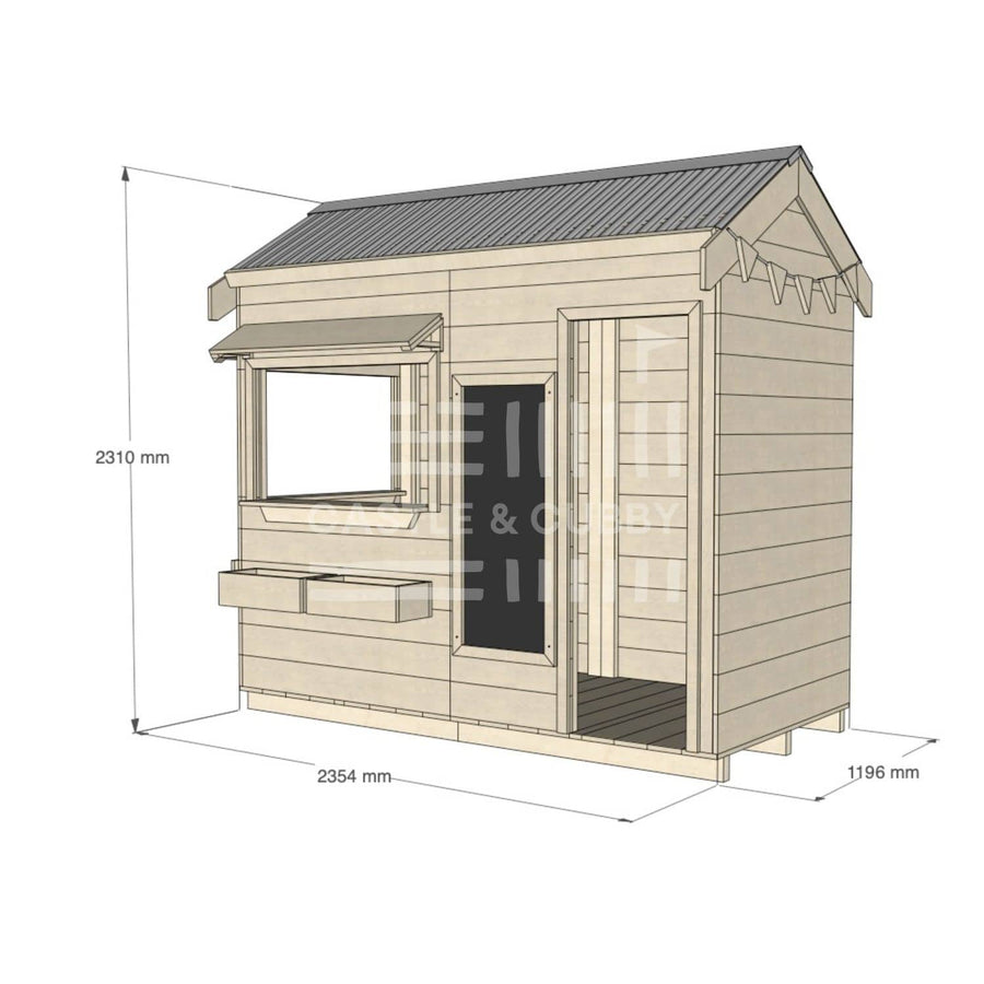Pitched roof extra height raw wooden cubby house commercial education midi rectangle accessories w dimensions