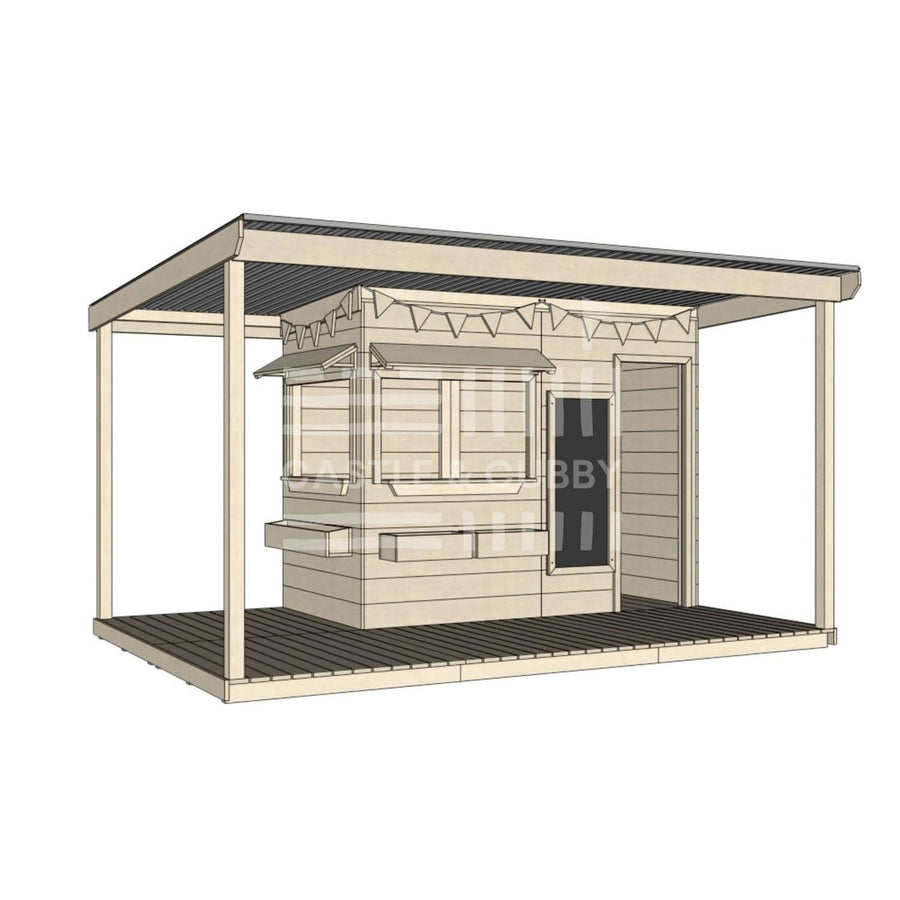 Layout options for extended height midi rectangle cubby with wraparound verandah