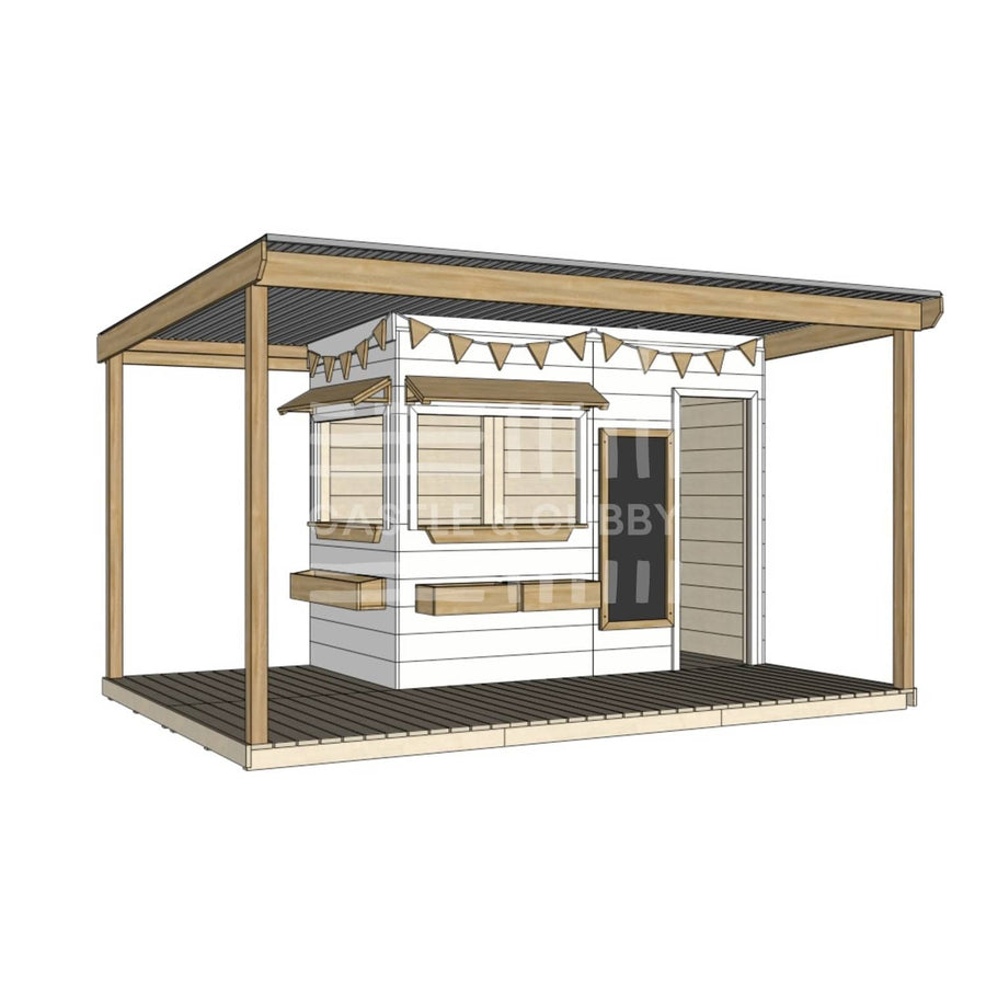 Layout options for painted extended height midi rectangle cubby with wraparound verandah
