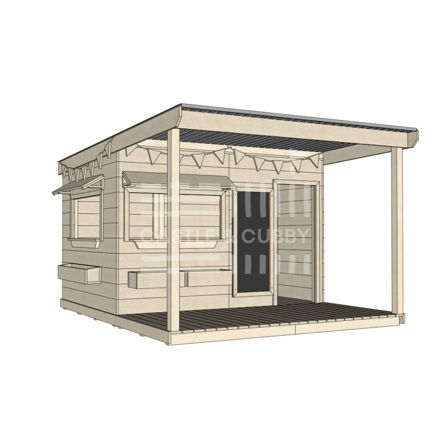Layout options for large rectangle cubby with front verandah