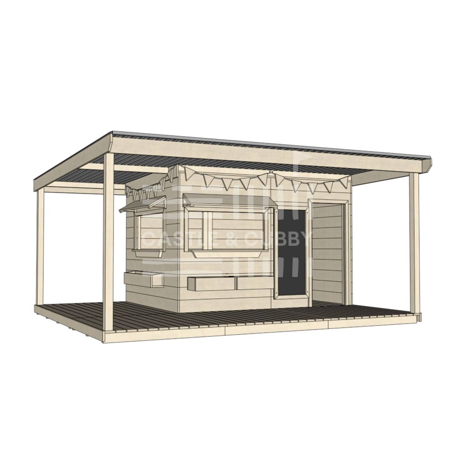 Layout options for large square cubby with wraparound verandah