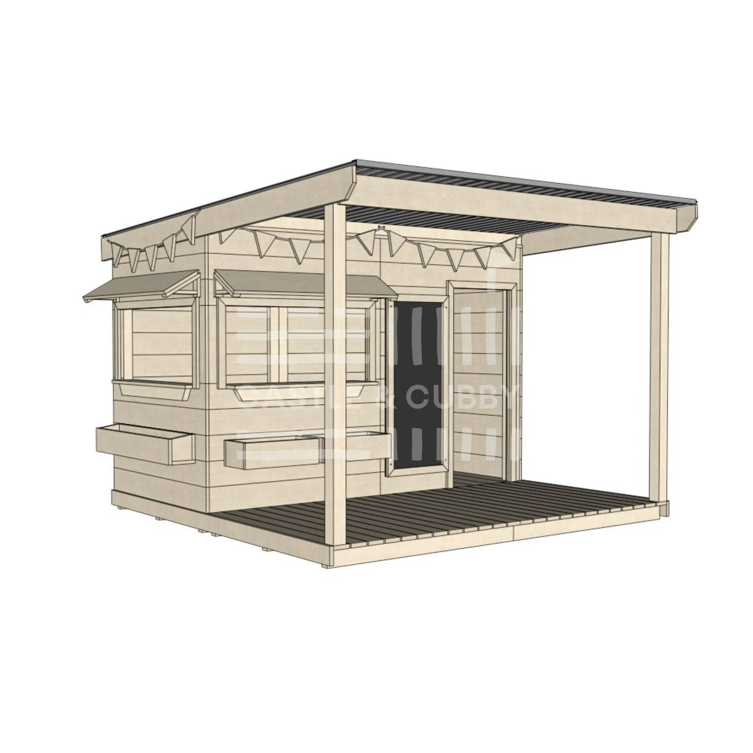 Layout options for midi rectangle cubby with front verandah