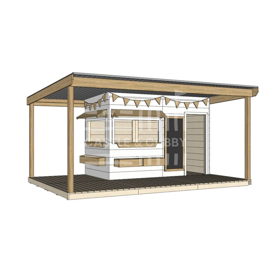 Layout options for painted midi rectangle cubby with wraparound verandah