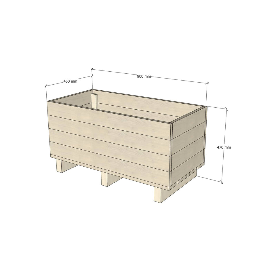 Raw Pine Timber Garden Planter Box perfect for staining or painting