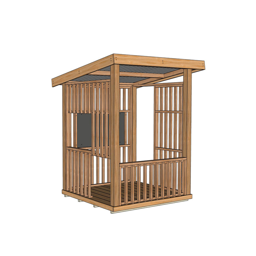 Hut Cubby House - With Doors & Windows
