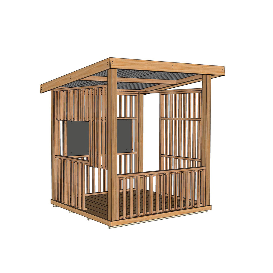 Hut Cubby House - With Doors & Windows