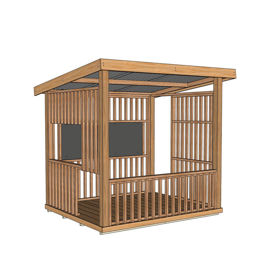 Hut Cubby House - With Doors & Windows
