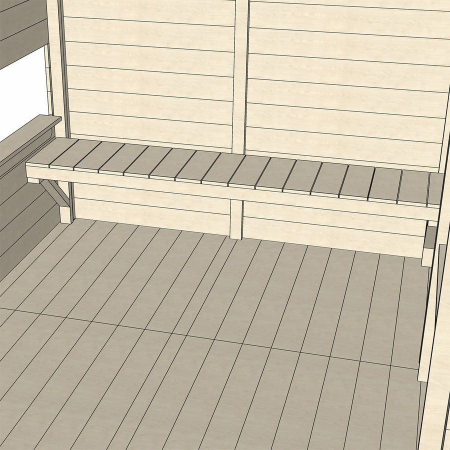 Cubby House 2400mm Interior Wooden Bench Workshop