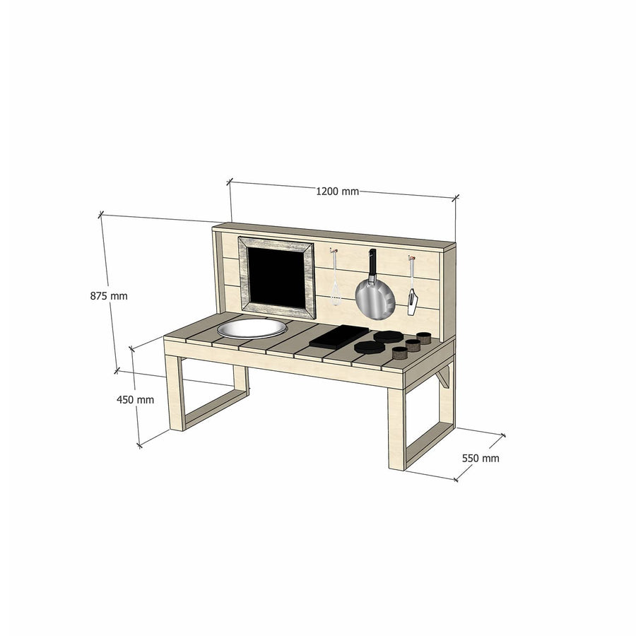 Kids' Wooden Play Kitchens - Best suited undercover