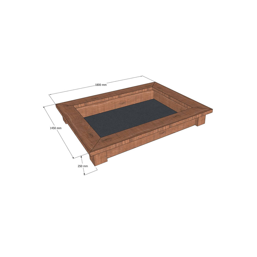 Wooden Raised Garden Bed Kit - 1800 x 1450 mm - 250 mm high