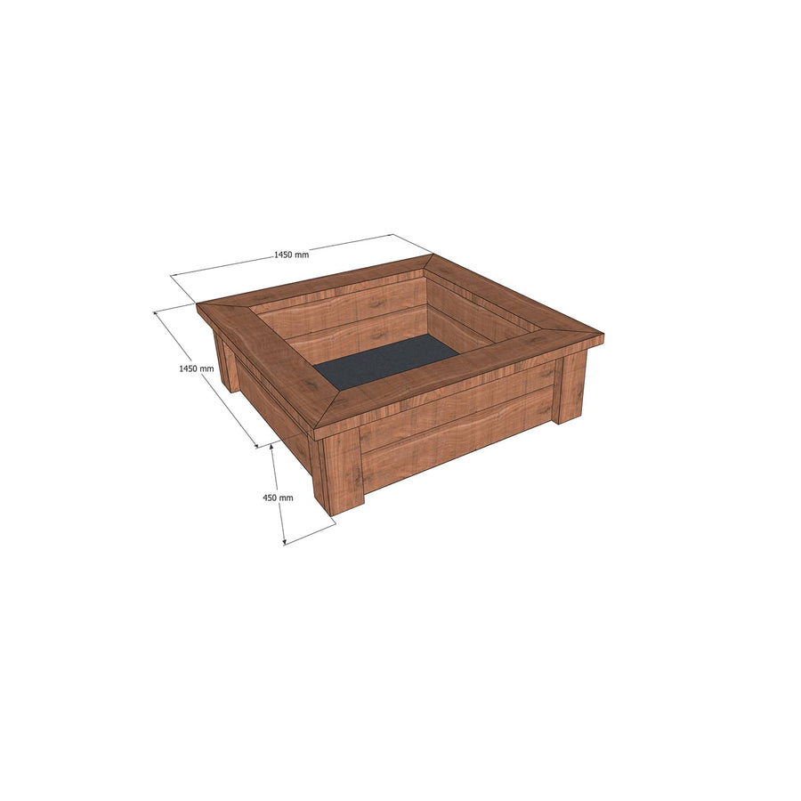 Wooden Raised Garden Bed Kit - 1500 x 1500 mm - 450 mm high