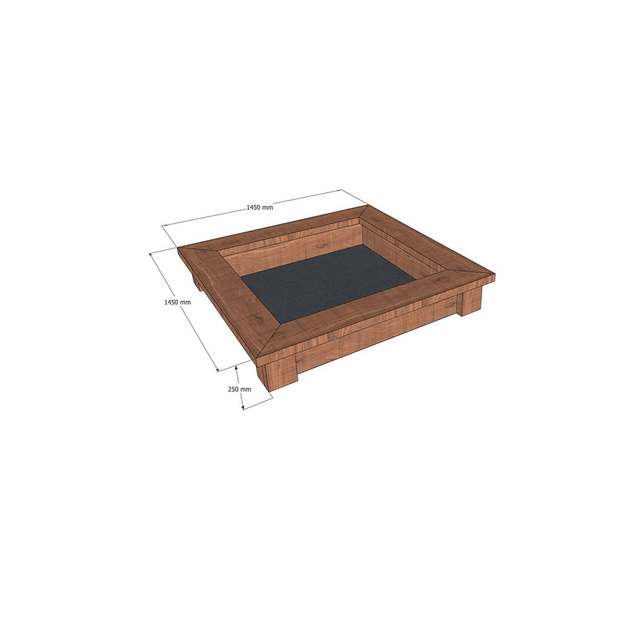 Wooden Raised Garden Bed Kit - 1500 x 1500 mm - 250 mm high